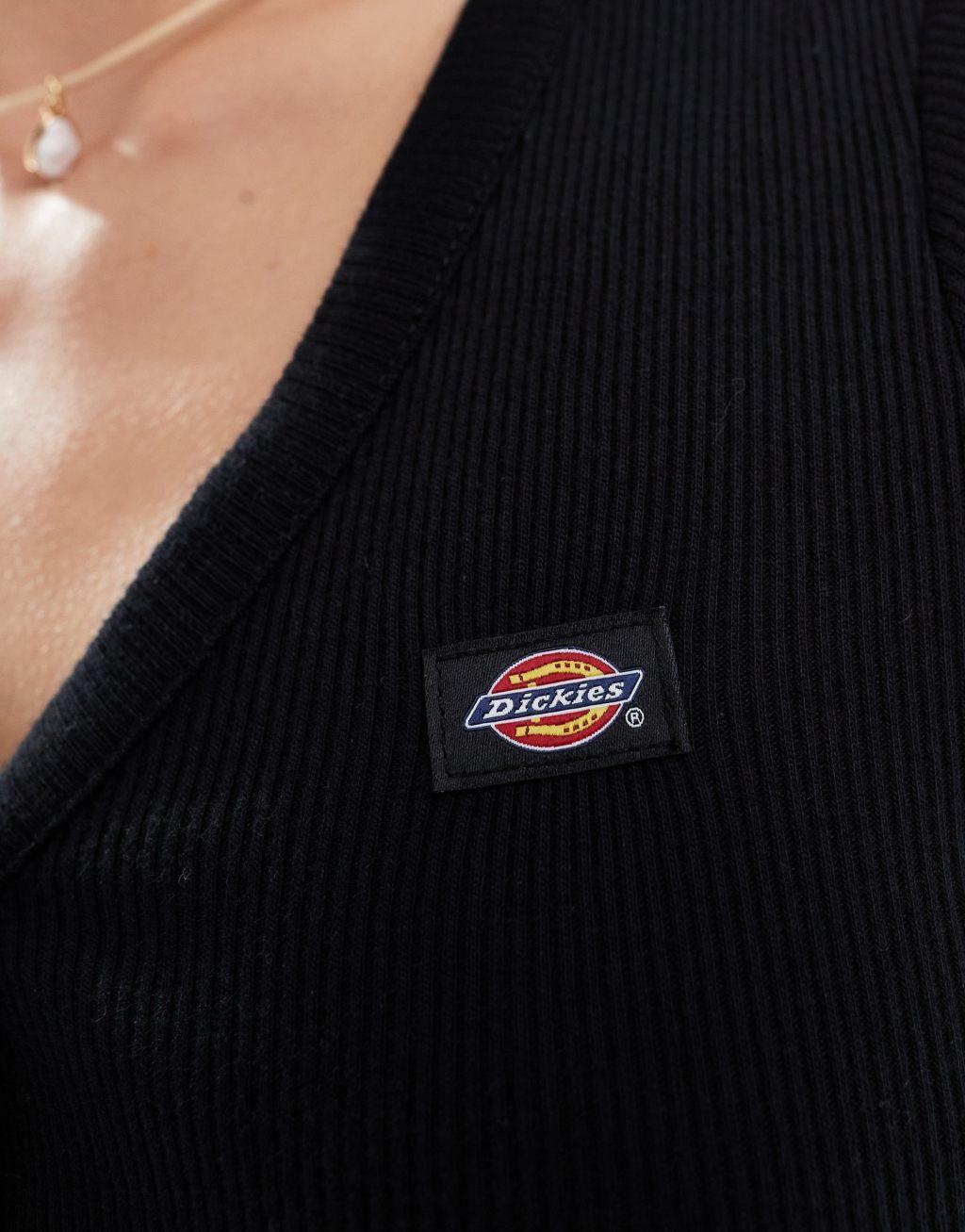 Dickies short sleeve Emporia cardigan in black  Product Image