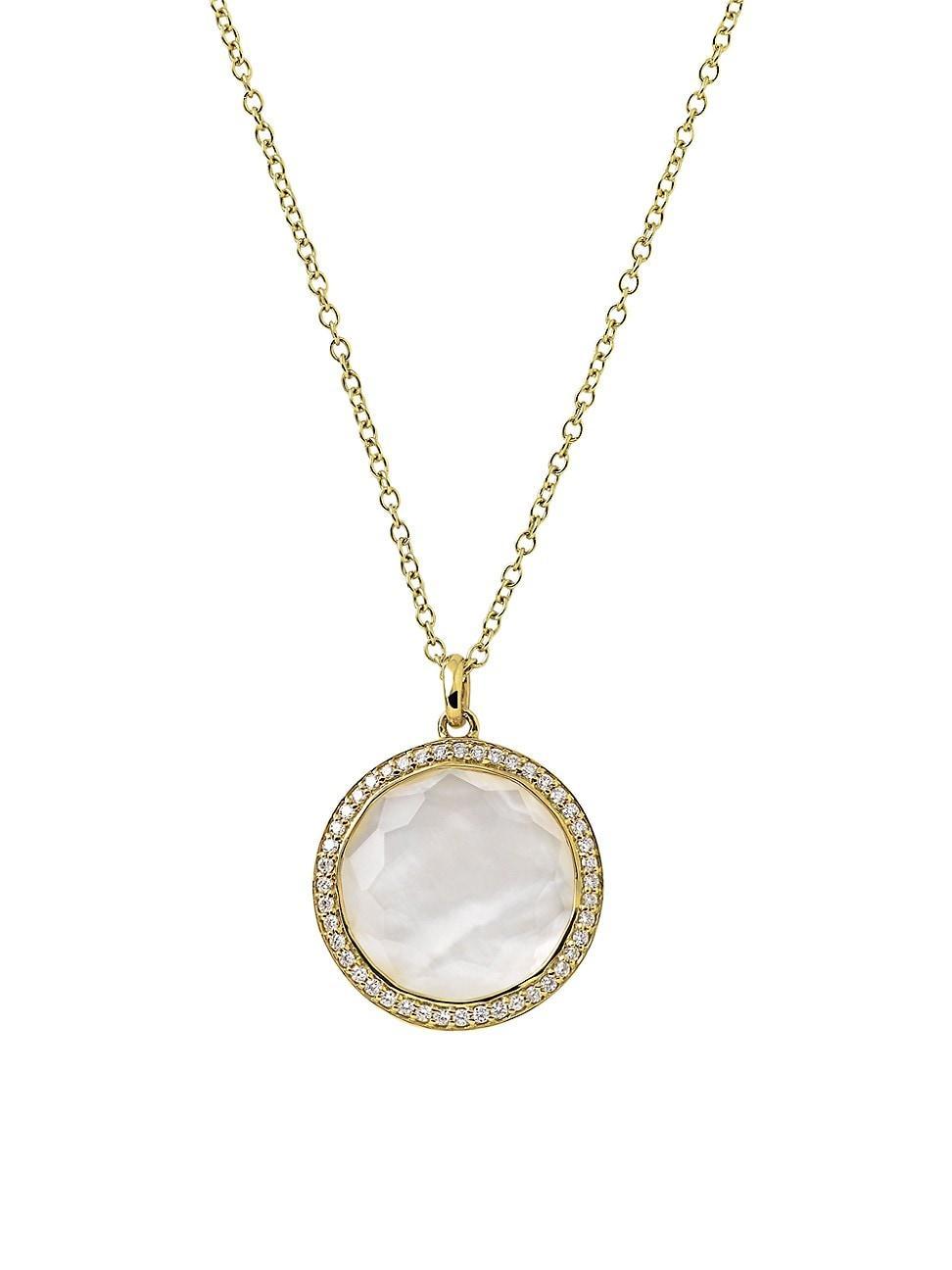 Ippolita Diamond and Pearl Medium Pendant Necklace Product Image