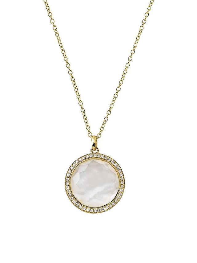 Womens Lollipop 18K Yellow Gold, Doublet & Diamond Medium Pendant Necklace Product Image