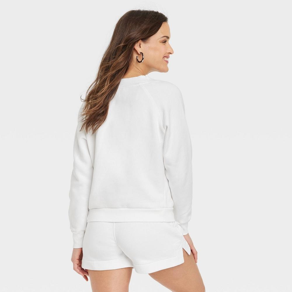 Women's Relaxed Pullover Sweatshirt - Universal Thread™ White XL Product Image