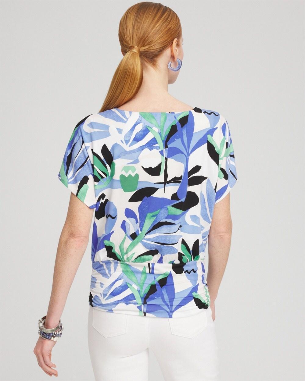 Touch of Cool™ Abstract Ruched Banded Hem Top Product Image