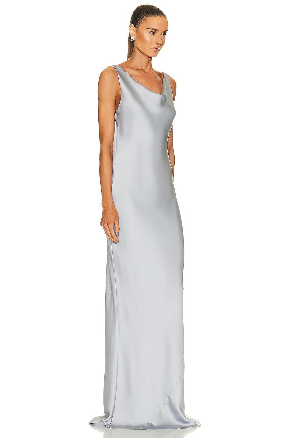 Norma Kamali Maria Gown in Metallic Silver Product Image