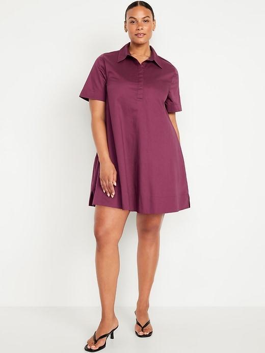 Short-Sleeve Mini Shirt Dress Product Image