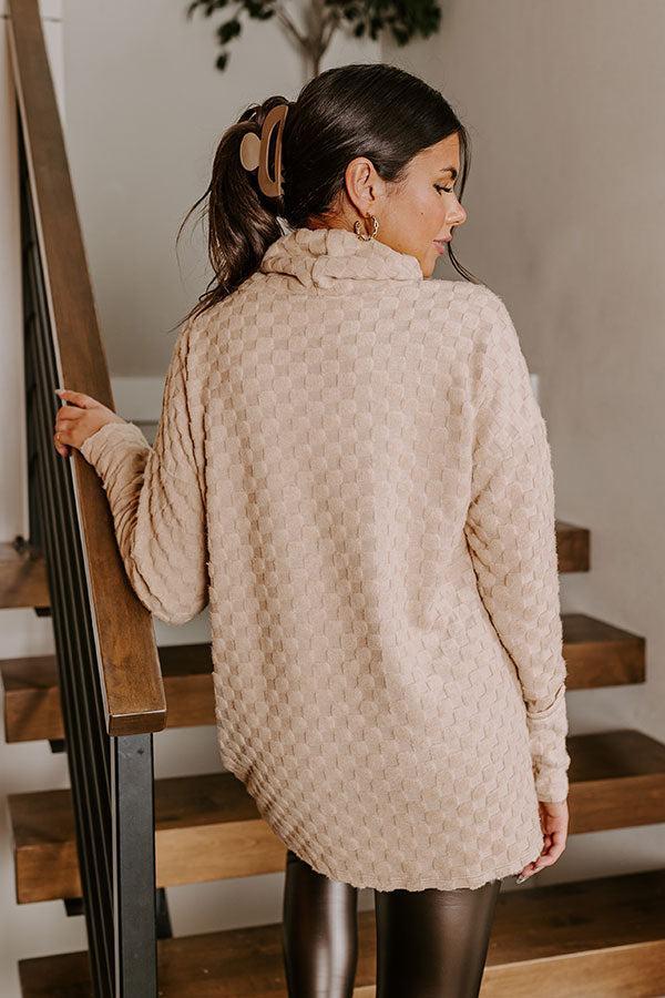 Whispering Winds Sweater Top In Iced Latte Product Image