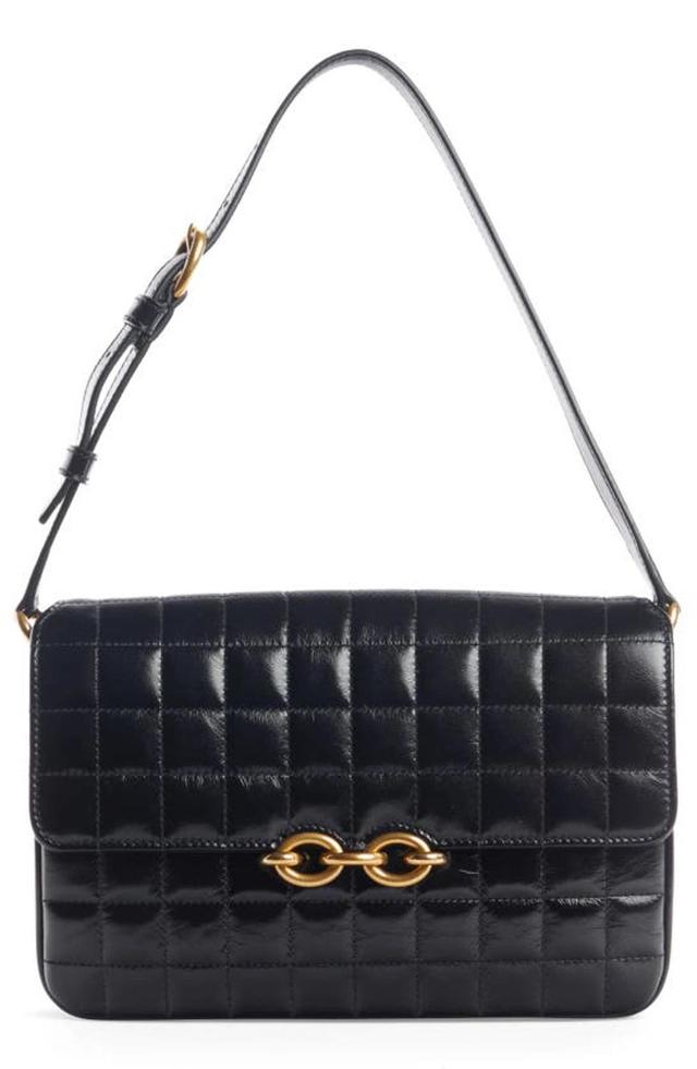 SAINT LAURENT Gesteppte Le Maillon Schultertasche In Nero Product Image