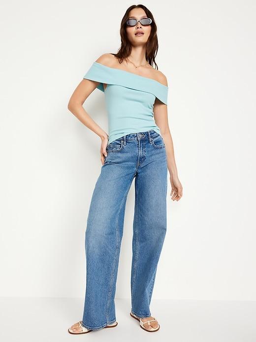 Off-Shoulder Ribbed Top Product Image