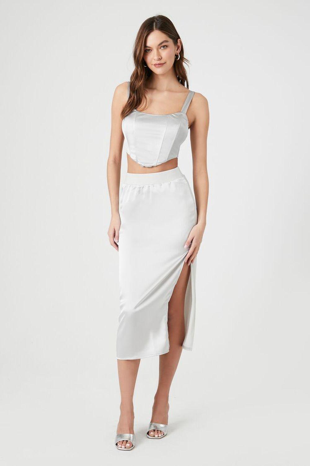 Satin Slip Midi Skirt | Forever 21 Product Image