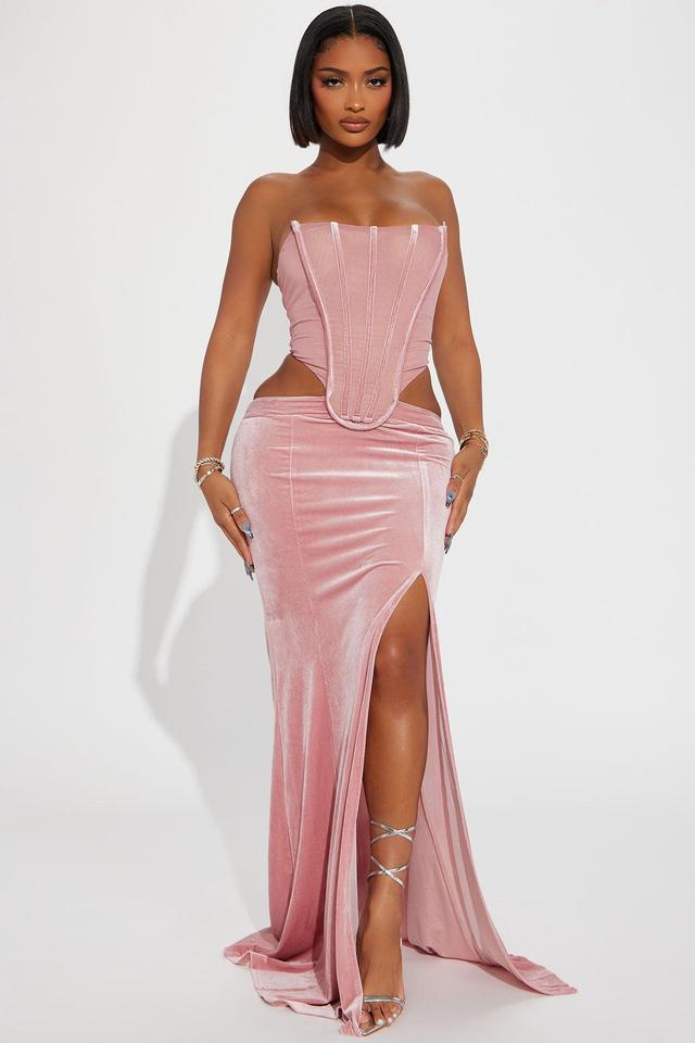 Charlotte Velvet Maxi Dress - Mauve Product Image