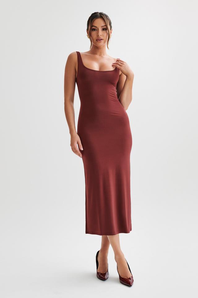 Augustine Slinky Scoop Midi Dress - Wine Product Image