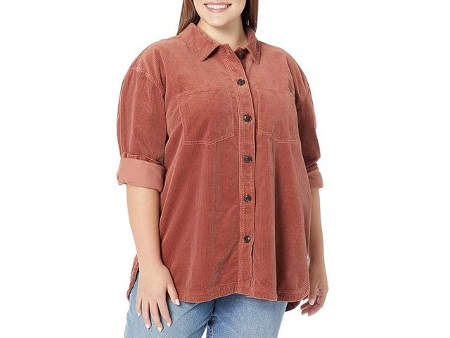 Madewell Plus Corduroy Kentwood Oversized Shirt-Jacket (Ground Clove) Women's Clothing Product Image