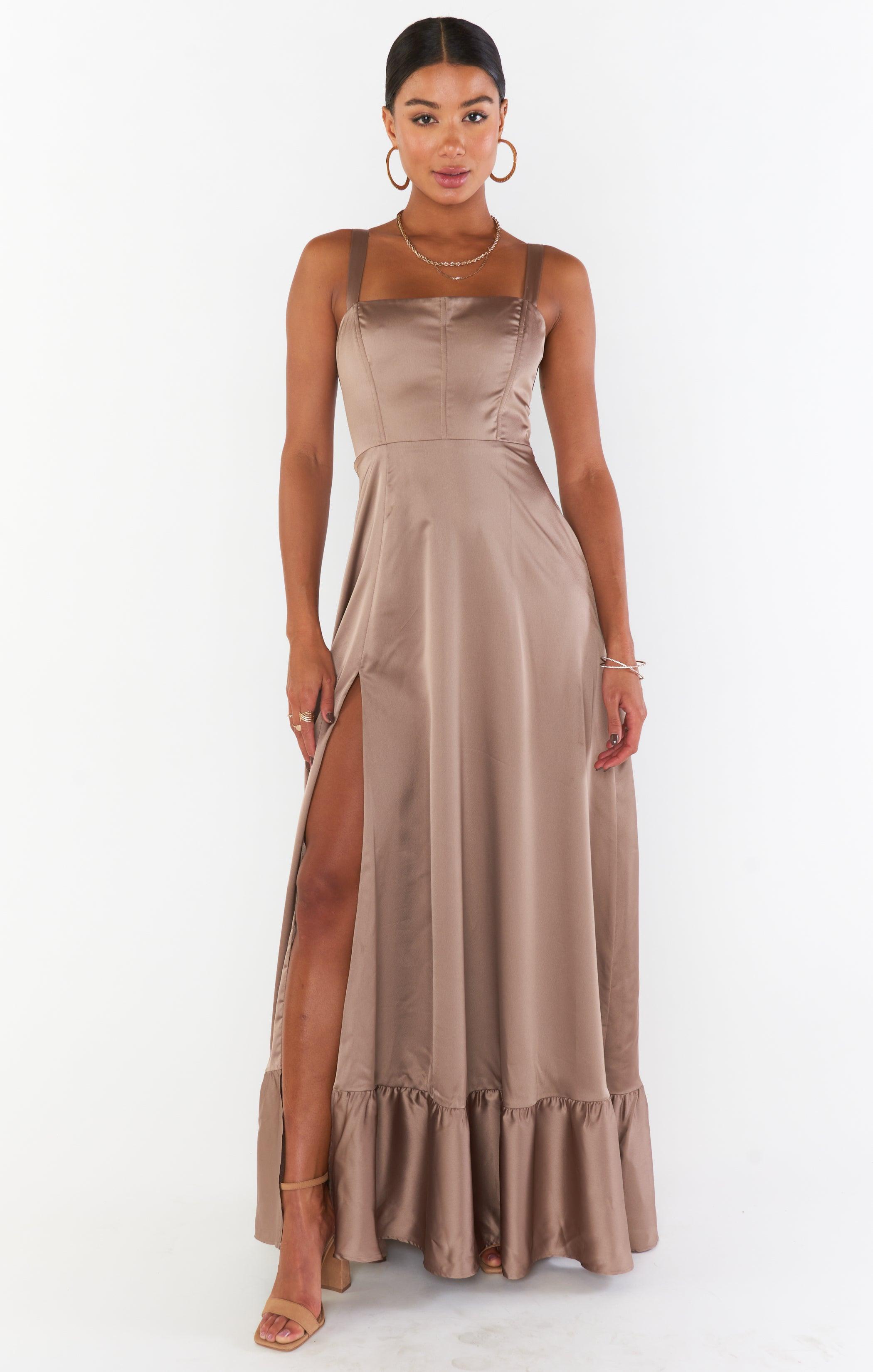 Clarissa Corset Dress ~ Dune Luxe Satin Product Image