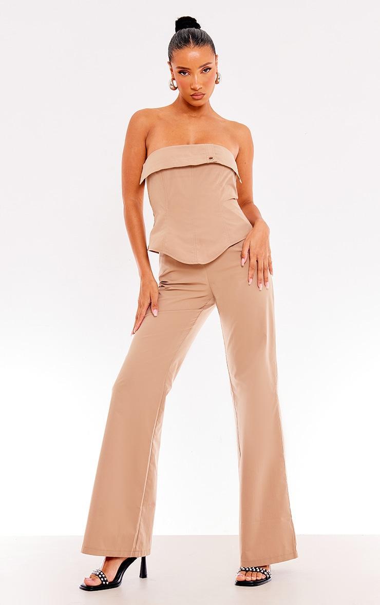 Sand Tailored Woven Overlay Bandeau Jumpsuit Product Image