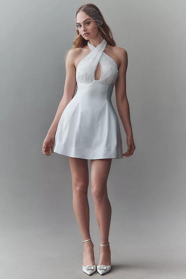 BHLDN Halter Pearl-Embellished Mini Dress Product Image