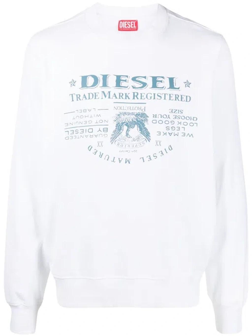 Logo-print Cotton Sweatshirt In White Product Image