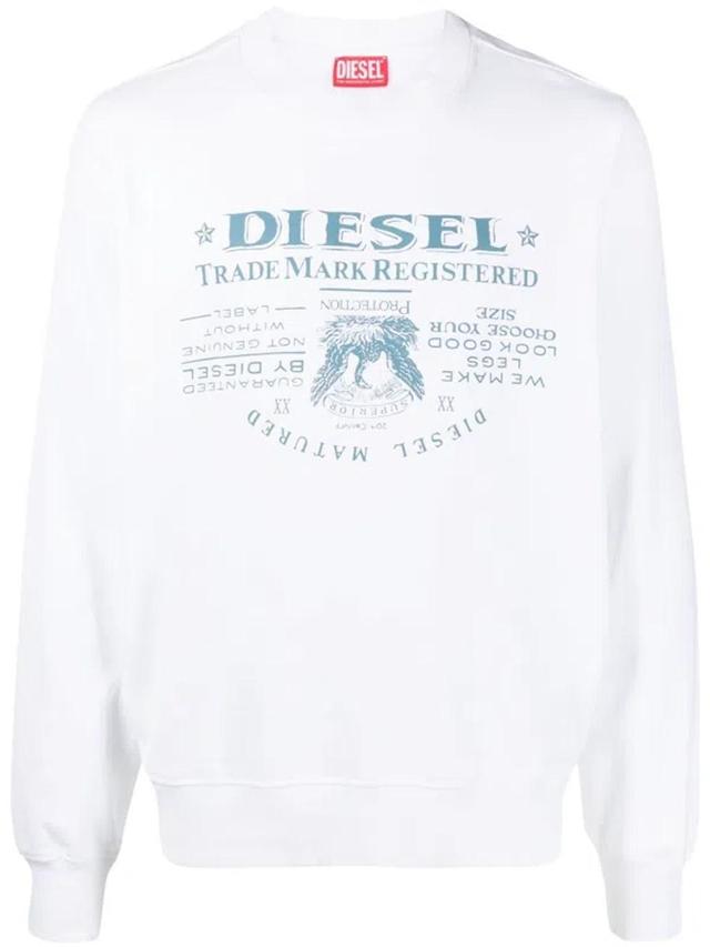 Logo-print Cotton Sweatshirt In White Product Image