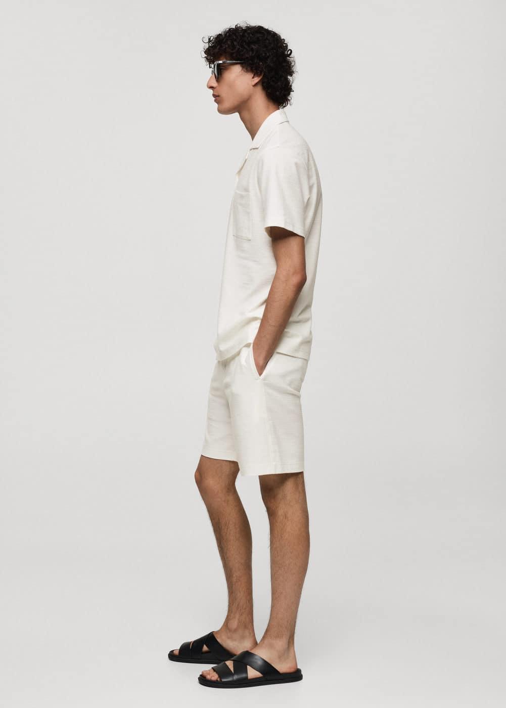 Mango Mens Drawstring Cotton Shorts Product Image