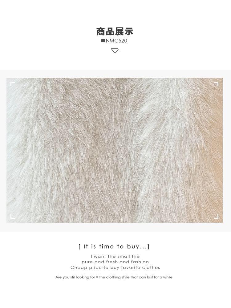 Faux-Fur V-Neck Long Vest Product Image