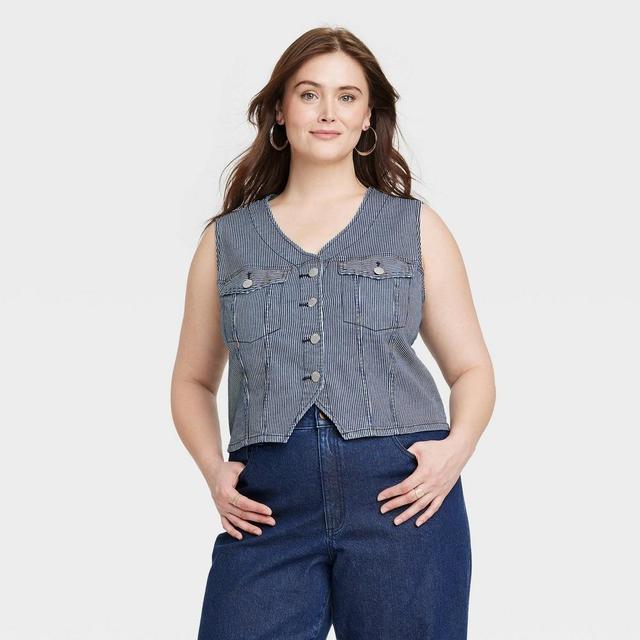 Womens V-Neck Vest - Universal Thread Blue XXL Product Image