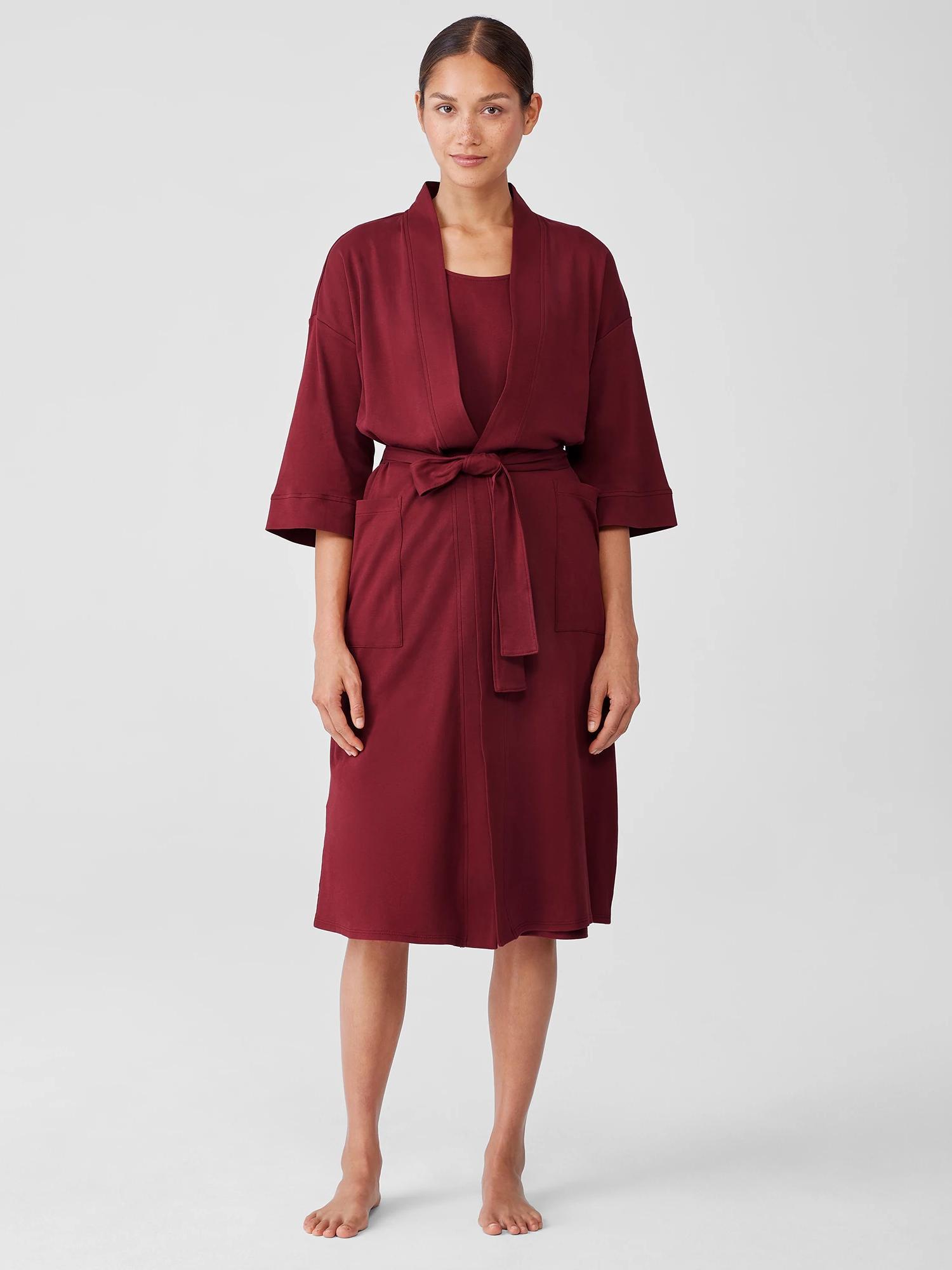 EILEEN FISHER Organic Cotton Interlock Sleep Robefemale Product Image