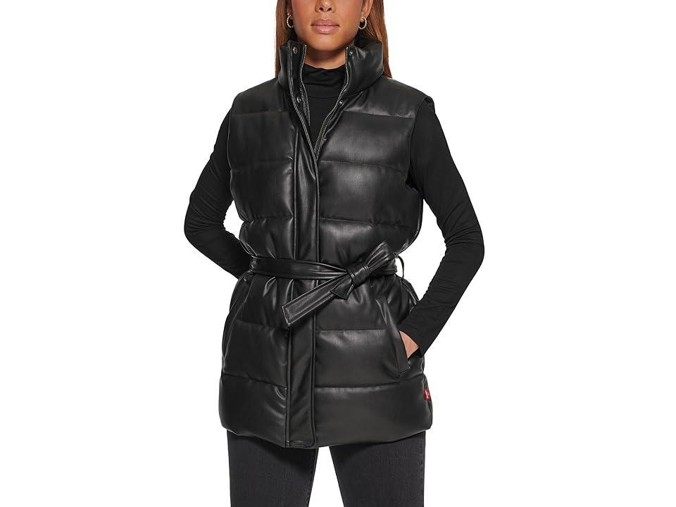 levis 361 Belted Faux Leather Puffer Vest Product Image