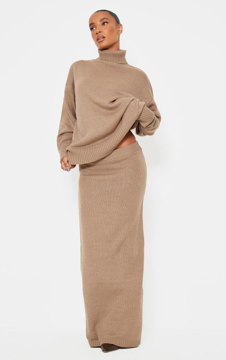 Light Mocha Soft Knit Maxi Skirt product image