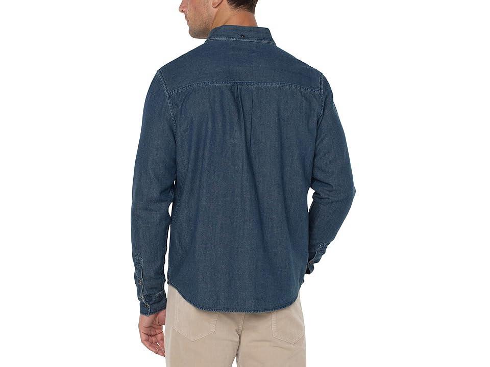 Liverpool Los Angeles Woven Chambray Shirt with Button Collar (Vintage Chambray) Men's Jacket Product Image