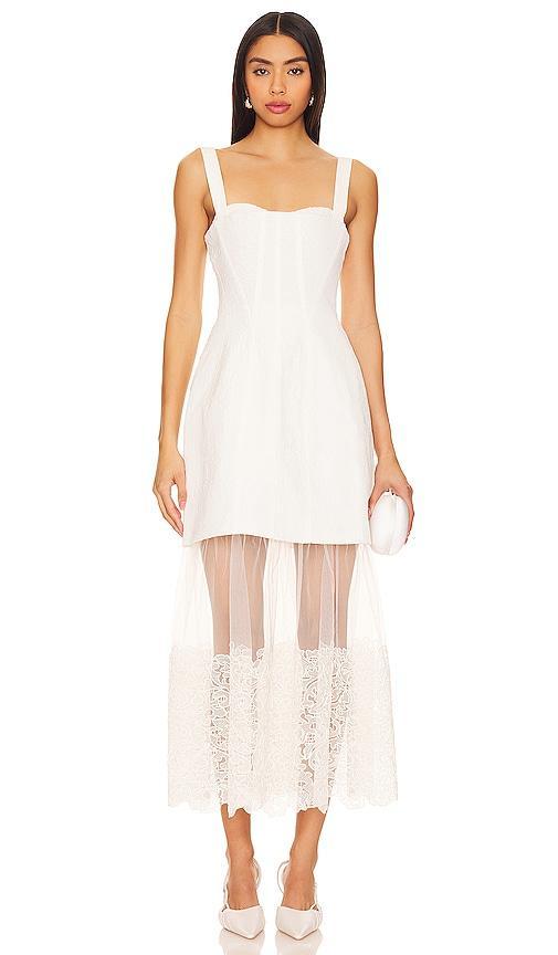 SIMKHAI Callan Bustier Midi Dress Ivory. (also in 2). Product Image