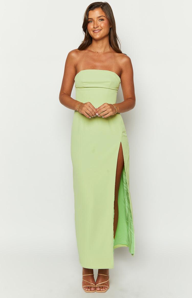 Lenora Green Strapless Maxi Dress Product Image