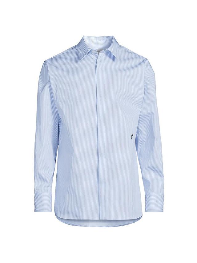 Mens Pinstriped Cotton Button-Front Shirt Product Image