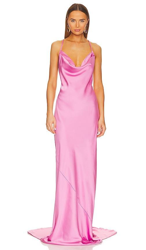 Norma Kamali Cross Back Bias Gown Pink. (also in ). Product Image