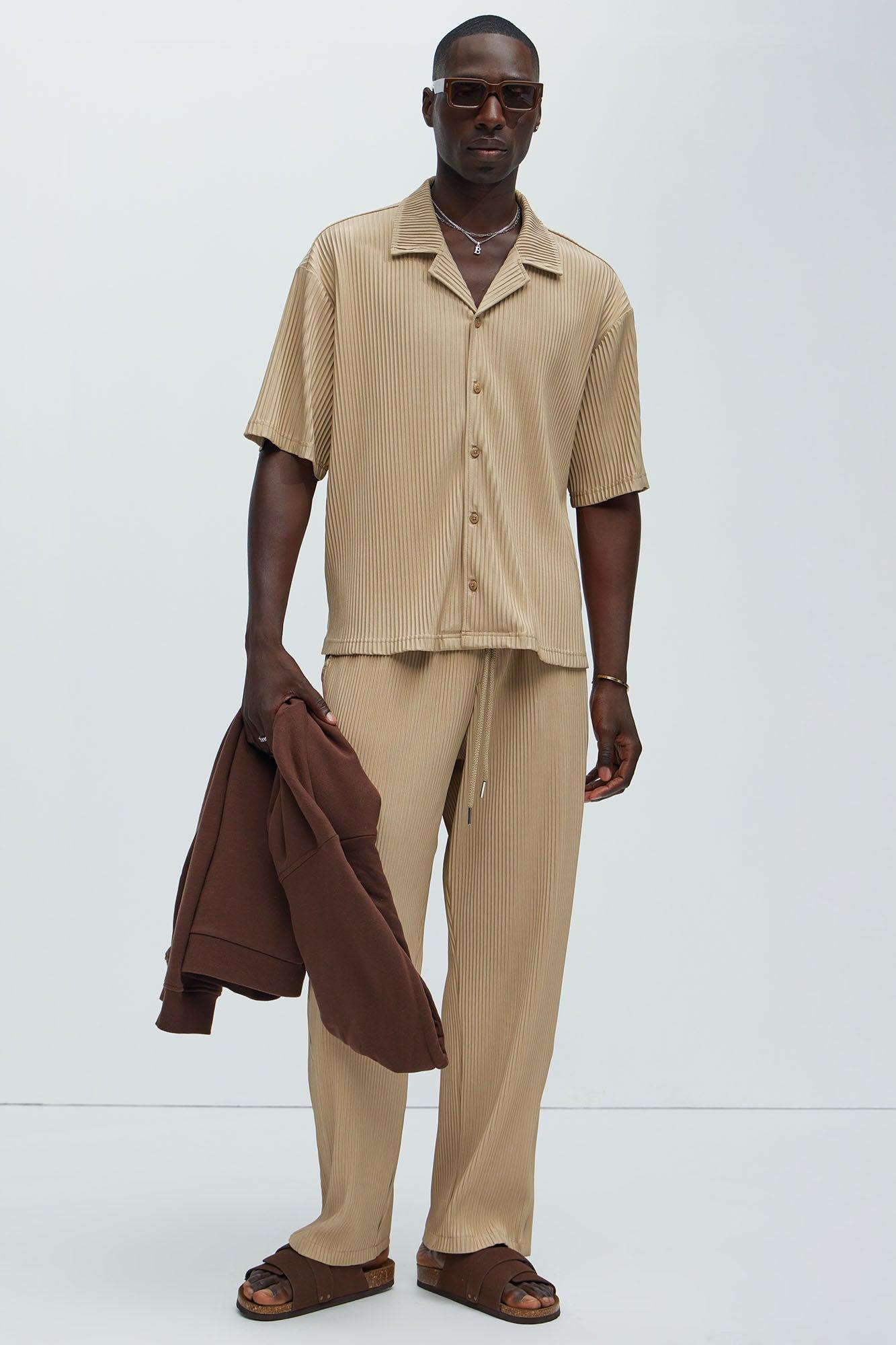 Potential Pleated Shirt - Tan Product Image