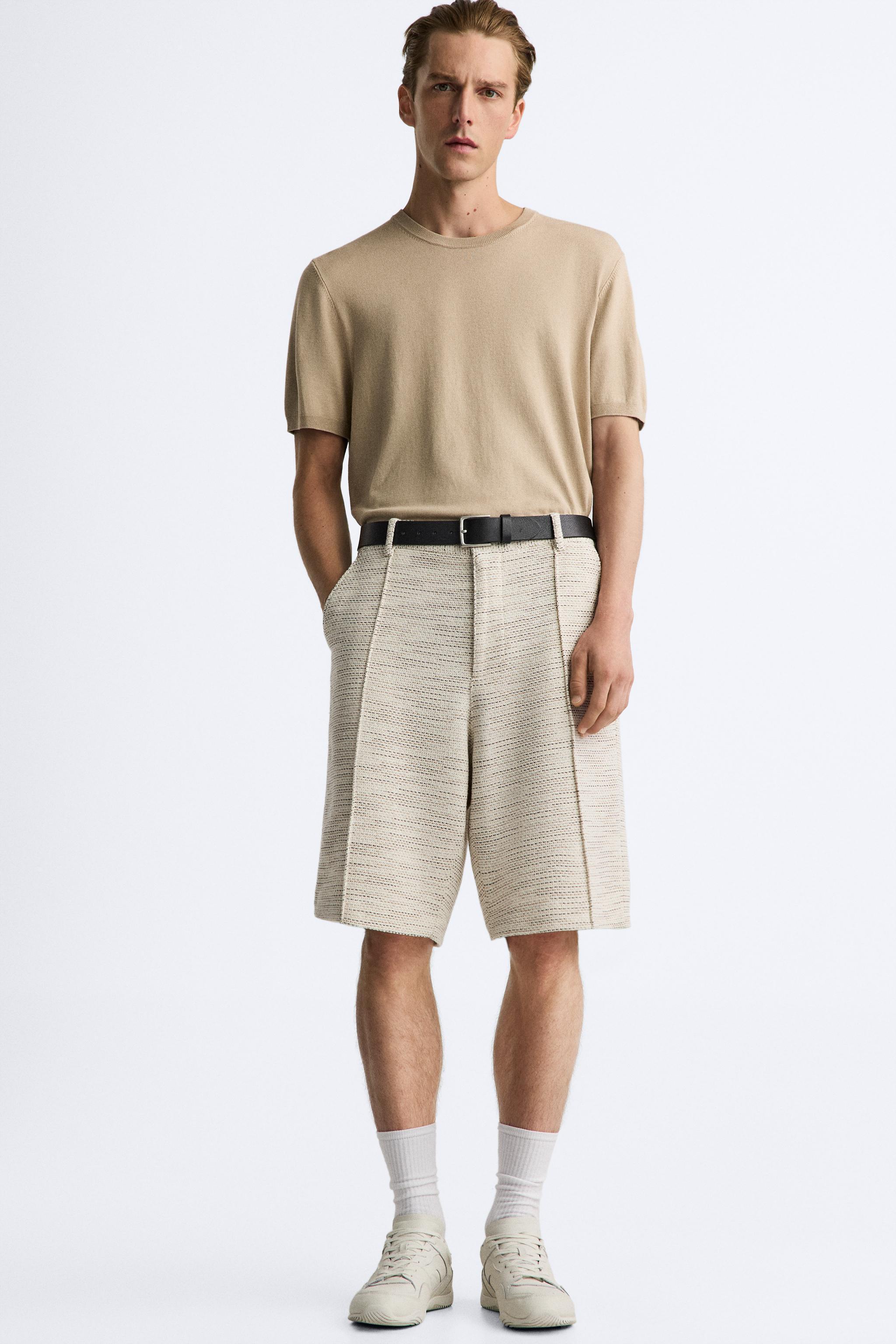 TEXTURED WEAVE RUFFLED SHORTS Product Image