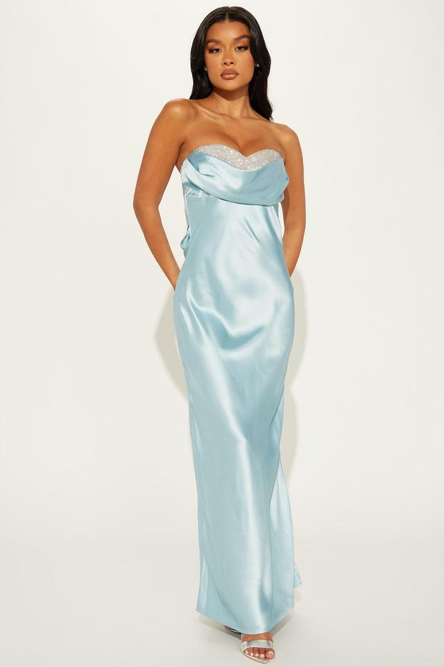 Ava Satin Gown - Blue Product Image