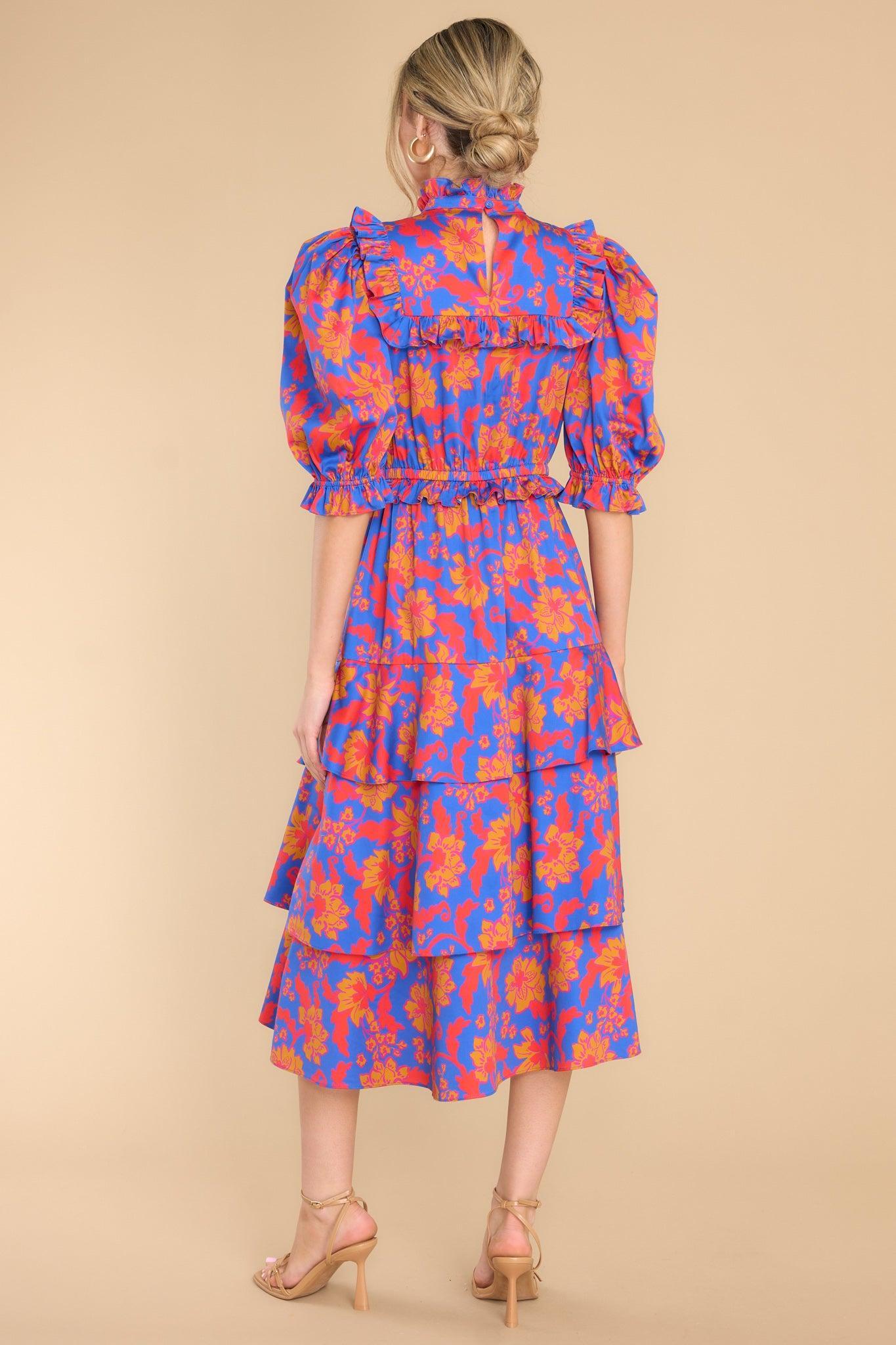 Sawyer Cobalt Tea Garden Dress Print Product Image