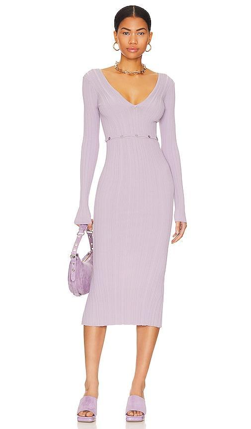 LPA Delaire Button Off Midi Dress in Lavender. Size XL. Product Image