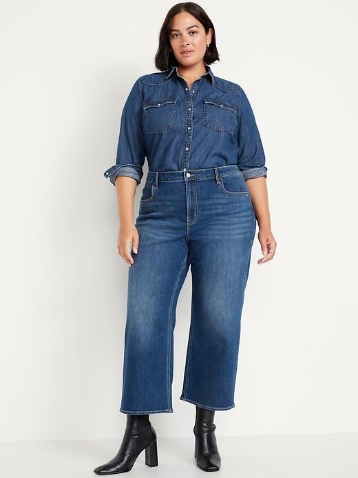 High-Waisted Wow Crop Wide-Leg Jeans Product Image