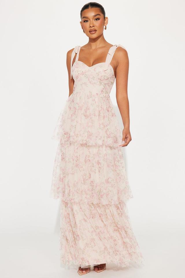 Dana Floral Tulle Gown - Blush Product Image