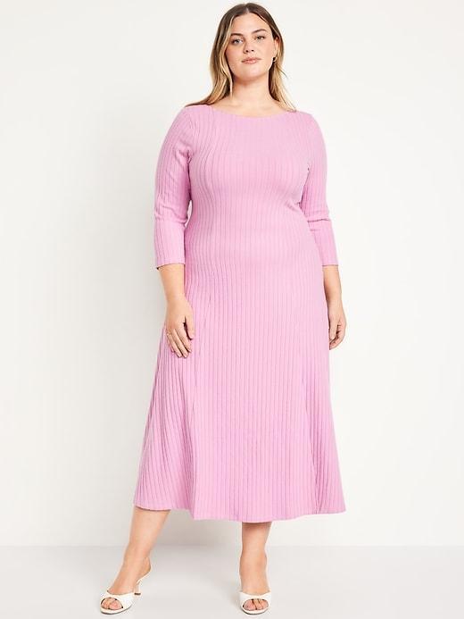 Fit &amp; Flare Ribbed Maxi Dress Product Image