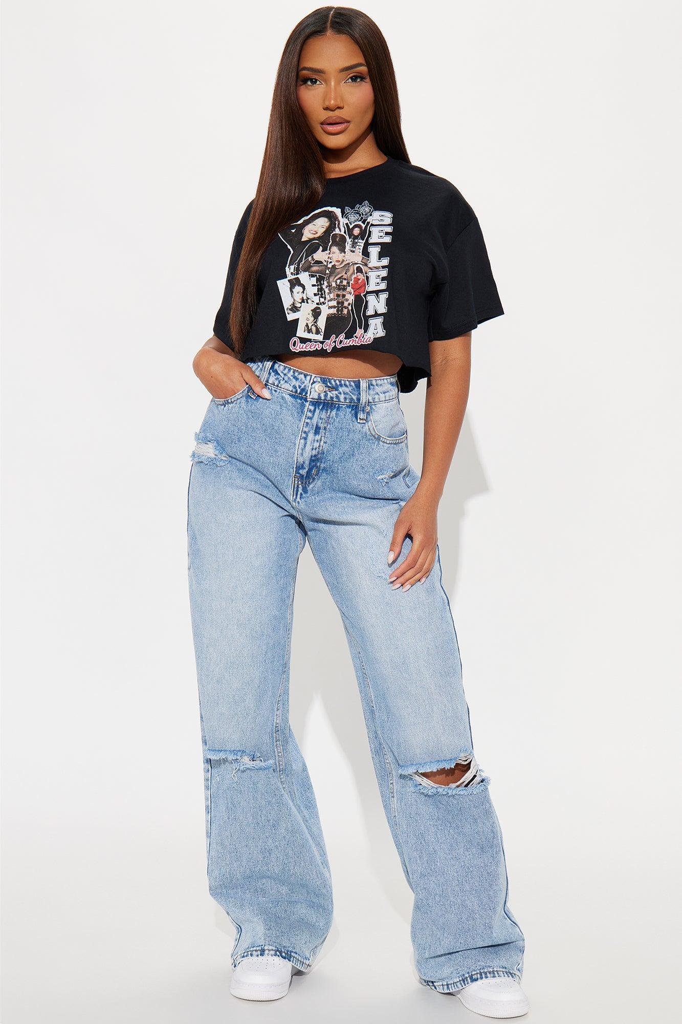 Selena Queen Of Cumbia Cropped Tee - Black Product Image