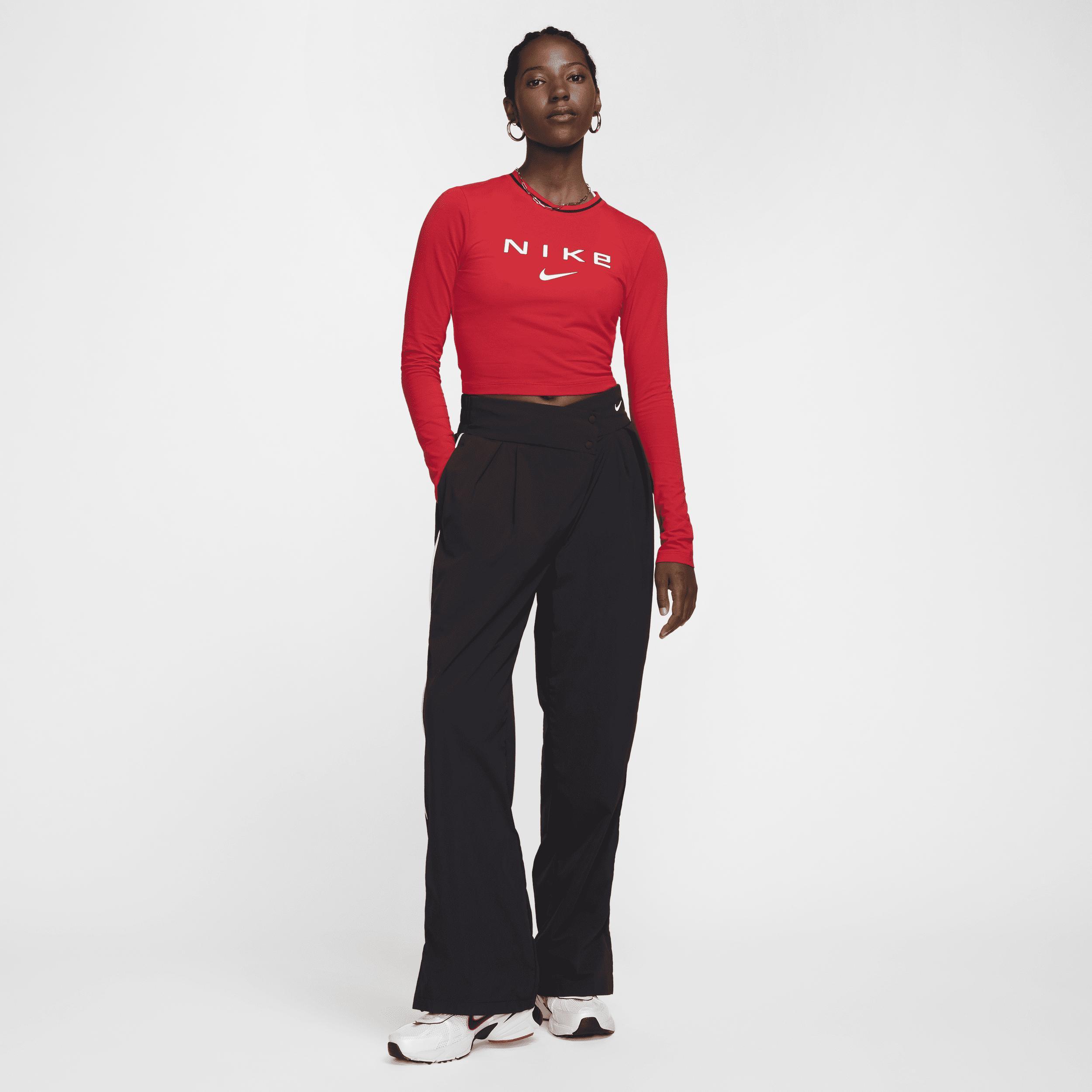 Nike Sportswear Chill Knit Womens Slim Long-Sleeve Cropped Graphic Tee Product Image