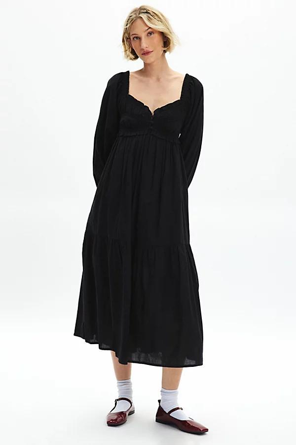 Kimchi Blue Fiona Long Sleeve Babydoll Midi Dress Womens at Urban Outfitters Product Image