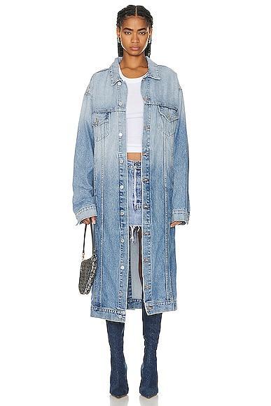 EB Denim Webster Trench in Blue. - size XS (also in L, M, S, XL) Product Image