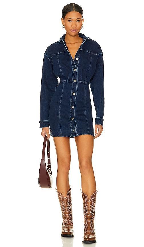 Free People Amber Denim Dress in Blue. Product Image