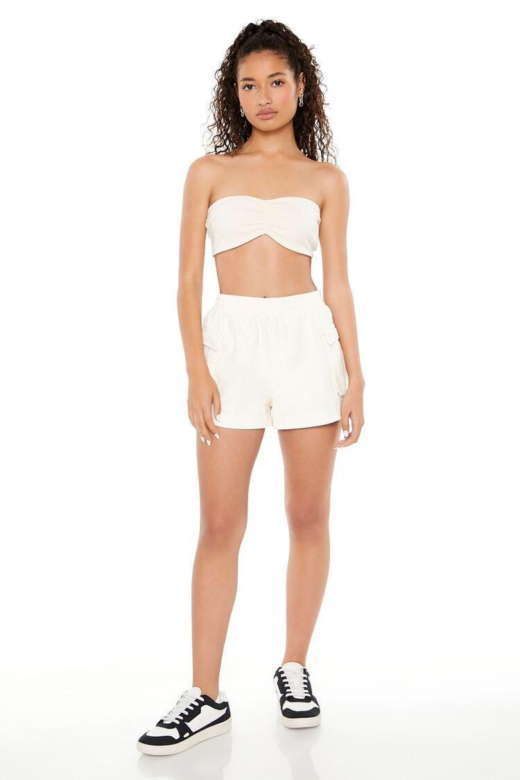 Twill High-Rise Cargo Shorts | Forever 21 Product Image