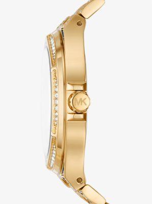 Michael Kors Lennox Three-Hand Faceted Cheetah Print Bracelet Watch Product Image