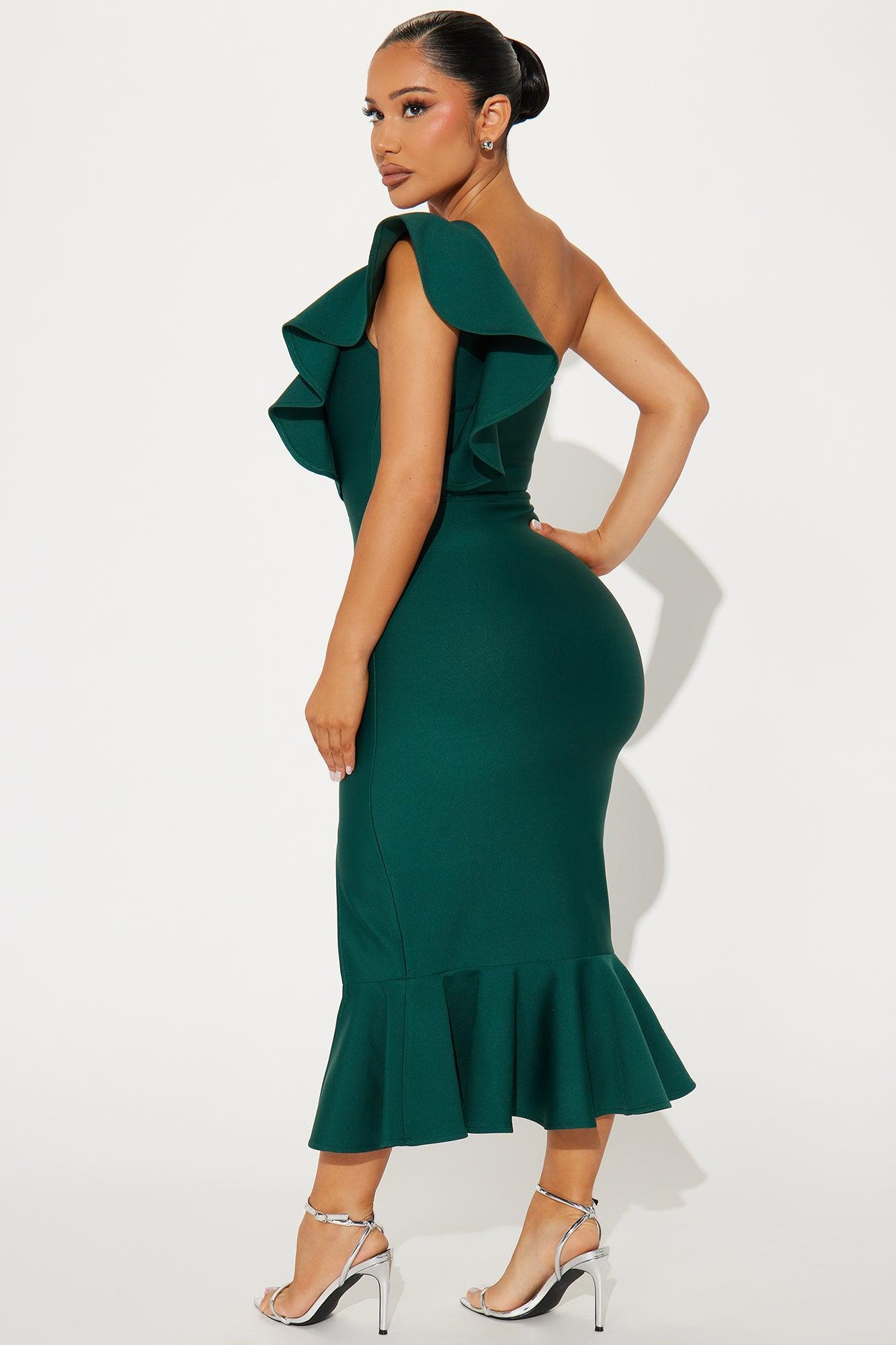 Alaia Bandage Midi Dress - Teal Product Image