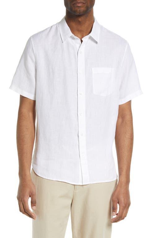 Vince Classic Fit Short Sleeve Linen Shirt Product Image