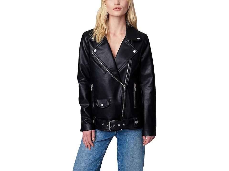 Blank NYC Leather Long Moto Jacket (Beginner's Luck) Women's Clothing Product Image