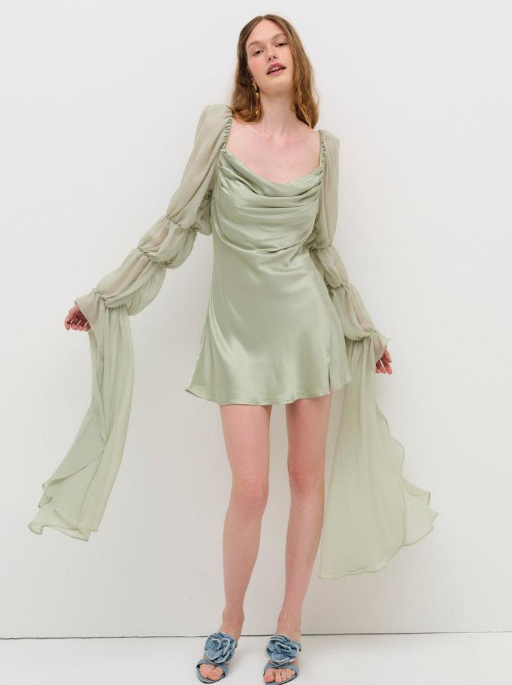 Willow Mini Dress — Green Product Image