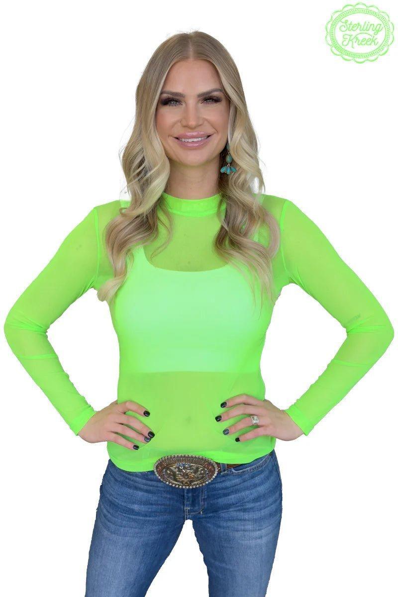 Sterling Kreek's Meshed Out Neon Green Top Product Image